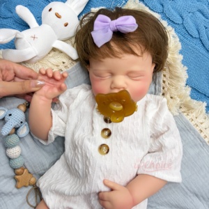 Poupée Reborn en Silicone de Qualité Peau Réelle, Cheveux Implantés, 20 pouces, LouLou Rebound, Visage Réaliste, pour Collectionneurs et Jouet pour Enfants - Product Image 4