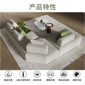 Saien Modular <b>Sofa</b> L-Shape Foam Filling Multi-functional <b>Folding</b> Living Room Furniture - Product Image 5