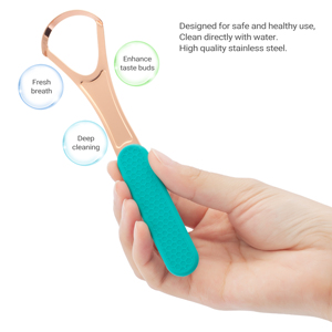 Brosse de nettoyage de langue en cuivre avec poignée antidérapante pour éliminer la mauvaise haleine Grattoirs de langue en acier inoxydable de qualité médicale - Product Image 2