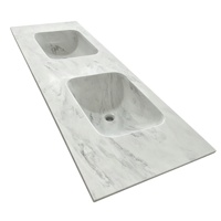Lavabo de salle de bain en pierre frittée sur mesure, vasque monobloc sans joint, lavabo moderne blanc, usine OEM