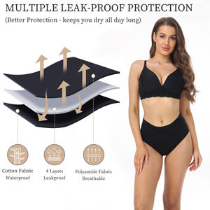 Intiflower PL605 Culotte menstruelle lourde à 4 couches Sous-vêtement biologique super doux pour femme - Product Image 3