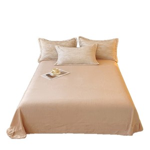 Milk Fleece Fitted Sheet Solid Color Winter Warm Skin-Friendly Modern Style Adult <b>Bedding</b> - Product Image 2