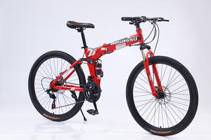 Vélo <span class=keywords><strong>de</strong></span> montagne pour adultes, vélo pliable tout-terrain, freins à disque doubles, cadre en alliage d'aluminium, absorption des chocs, vitesse variable - Product Image 2