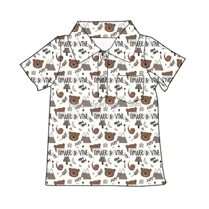 Chemises tricotées d'été pour bébés garçons, hauts imprimés pour enfants