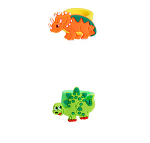 Anillos de Dinosaurios de Dibujos Animados, Juguetes de Goma Suave de PVC para Fiestas de Cumpleaños Infantiles, Juego y Decoración - Product Image 5
