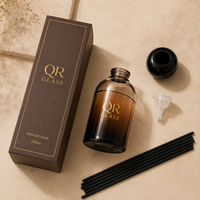 Diffuseur de parfum en verre rond de luxe avec logo personnalisé, 120 ml, flacon transparent pour la décoration de la maison, aromathérapie, diffuseur d'huiles essentielles