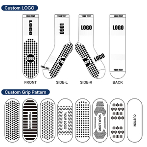 Glacier <strong>Custom</strong> Logo <strong>Socks</strong> <strong>Manufacturer</strong> Non Slip Grip Crew Football Soccer <strong>Socks</strong> - Product Image 4