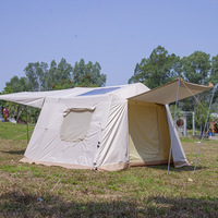 Tente de camping gonflable automatique double couche imperméable en tissu Oxford, camouflage quatre saisons, très grande, pour l'extérieur