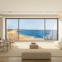 Ventanas Corredizas de Aluminio con Marco Ultra Delgado de Lujo, Aislamiento Acústico, Diseño Moderno para Entrada de Viviendas, Villas y Decoración Residencial