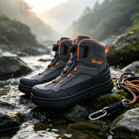 Bottes de pêche à la mouche à semelle en feutre, chaussures de pêche épaissies pour plus de chaleur, antidérapantes, pour la pêche en rivière, en ruisseau et en éclaboussures