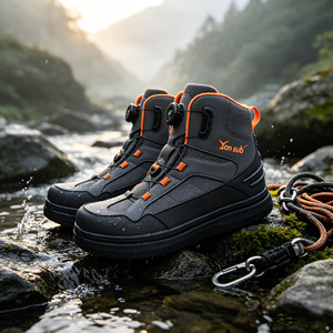 <span class=keywords><strong>Bottes</strong></span> de pêche à la mouche ultra-légères à semelle en feutre, chaussures antidérapantes pour la pêche en rivière, en ruisseau et en ruelle - Product Image 1