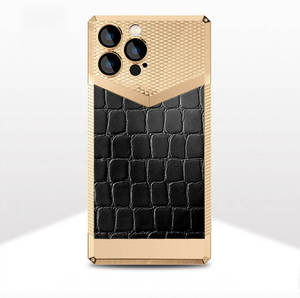 Étui de téléphone en cuir imprimé crocodile électro-plaqué populaire 2023 Anti-chute pour <span class=keywords><strong>Iphone14</strong></span> <span class=keywords><strong>Pro</strong></span> Max avec film de protection d'objectif Étui antichoc - Product Image 3
