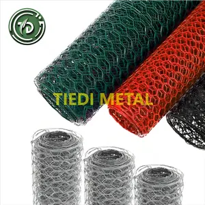 Pvc Coated Dark Green Poultry Chicken Wire Mesh Roll Galvanized Fence Hexagonal Wire Mesh