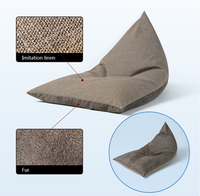 Housses de pouf triangulaires personnalisables LUCKYSAC – Grand pouf de sol doux pour adultes, idéal pour l'intérieur