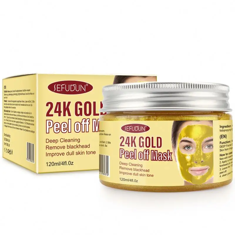 SEFUDUN Anti Wrinkle Spa Deep Cleaning Remove Blackhead Moisturizing Improve Dull Skin Tone 24k Gold Facial Peel Off Mask