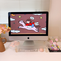 Support de moniteur élégant en acrylique en forme de patte de chat avec compartiment de rangement, design flottant, organisateur de bureau ergonomique pour la maison et le bureau - LELIO