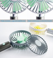 Ventilateur portable mini AntarcChill à poignée métallique, 3 vitesses, puissant, personnel, de bureau, léger, rechargeable par USB