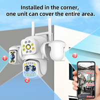 Caméra de sécurité Yoosee 4 objectifs 4K 8MP CMOS sans fil PTZ dôme avec zoom optique 10x, suivi automatique des personnes, 360 degrés, étanche, 4G SIM