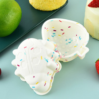 Moule à gâteau en silicone, moules à muffins, résistant aux hautes températures, compatible four, forme fer à cheval/cœur, style épaissi, pour bonbons
