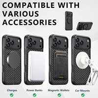 Fabrication directe en usine OEM/ODM, texture en fibre de carbone PU, magnétique 360° °   Étui de téléphone avec support rotatif, compatible avec la série Apple