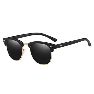 Nouvelle mode crapaud métal demi-monture sourcils lunettes de soleil polarisées lunettes de soleil européennes et américaines en gros 3016
