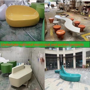 Chaise de loisirs simple en fibre de verre pour extérieur, banc public créatif pour centre commercial, personnalisation, modèle Guangdong D698745 - Product Image 6