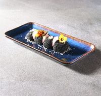 Offre Spéciale – Assiettes de Service Rectangulaires en Porcelaine Japonaise Réactive Bleue pour Restaurants et Hôtels – Assiette à Sushi Japonaise
