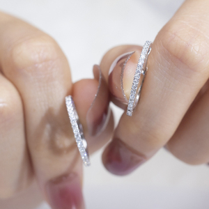 Pendientes de Diamantes Cultivados en Laboratorio con Corte Redondo de Plata 925 MSE-649 en Oferta - Product Image 4