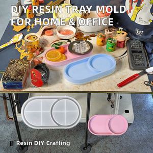 Nouvelles idées : Moule en silicone écologique pour résine, idéal pour plateau ovale et rangement de bijoux – Moules de moulage en résine pour décoration de bureau et de maison - Product Image 2