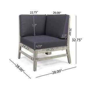 เก้าอี้มุมเพิร์ลคาร์เนอร์สีเทาสุดหรูสำหรับการตกแต่งห้องนั่งเล่น - Product Image 4