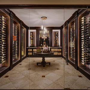 Vitrina de vino de acero inoxidable de gama alta, estante de almacenamiento de bodega de vino tinto de whisky de vidrio montado en la pared de lujo - Product Image 2