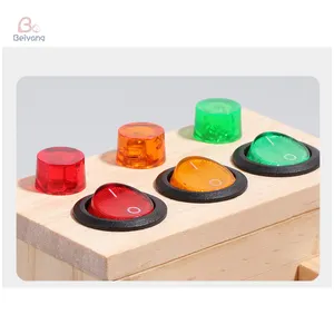 Hot Montessori Kids Wooden Educational Toy Develop Multifunctional Colored Lights Nut Screws Disassembly Tool Car For Toddler