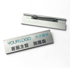 Logo <span class=keywords><strong>en</strong></span> métal <span class=keywords><strong>en</strong></span> <span class=keywords><strong>gros</strong></span> Officier badge magnétique <span class=keywords><strong>bureau</strong></span> plaqué étiquettes nominatives avec épingle - Product Image 4