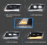 Feux LED VLAND pour RAM 1500/2500/3500 (halogène et xénon) 2009-2018 et RAM 1500 Classic 2019-2021, phares à double lentille LED