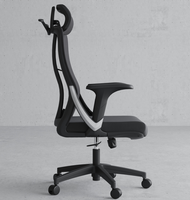 Chaise pivotante ergonomique moderne noire avec support lombaire en maille en forme d'arête de poisson, hauteur réglable, garantie de 5 ans pour la maison, l'école, l'hôpital