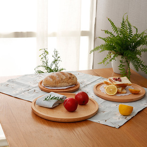 Round Beechwood Serving <b>Trays</b> 14 20 24 28 Cm Solid Color For Hotel <b>Tea</b> Coffee Breakfast Use - Product Image 4