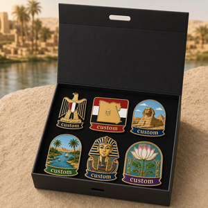 Großhandel Maßgefertigte Ägyptische Emaille-Pin Geschenkbox Adler Flagge Nil Sphinx Anstecknadel Touristen-Souvenir Pharao-Kultur Abzeichen Geschenkset - Product Image 1
