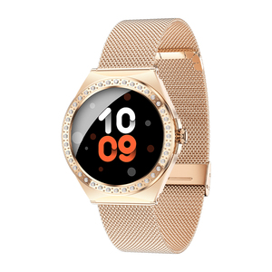 Montre connectée tendance pour femme 2026 L01 avec <span class=keywords><strong>lunette</strong></span> sertie de diamants, bracelet en acier, étanche IP68, écran AMOLED 1,9 pouces, montre connectée de santé pour femmes - Product Image 4