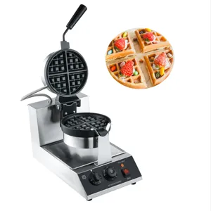 Electric Classic Belgium Waffle Maker 360 Rotary System Non-stick Plate Commercial Egg Waffle Maker Cast lron