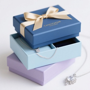 Caja de Regalo de Lujo Biodegradable al por Mayor, Personalizada con Logotipo, para Collares, Pulseras, Pendientes, Anillos, Caja de Joyería de Terciopelo - Product Image 1
