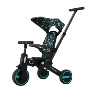 גבוהה-איכות ילדי trike מתקפל עם 360-תואר מתכוונן תינוק תלת אופן עם push ידית