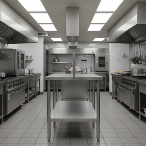 Table de travail pour cuisine commerciale 23,6 x 23,6 x 36,6 cm en acier inoxydable poli, pieds réglables en hauteur, modulaire, auto-assemblable - Product Image 2