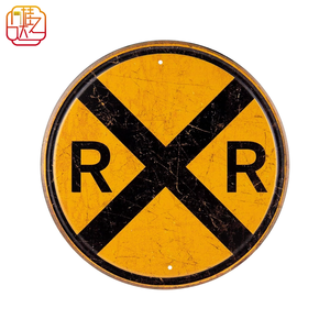 Señal <span class=keywords><strong>de</strong></span> <span class=keywords><strong>Cruce</strong></span> Ferroviario <span class=keywords><strong>de</strong></span> Alta Visibilidad, Placa <span class=keywords><strong>de</strong></span> Advertencia Ferroviaria Redonda <span class=keywords><strong>de</strong></span> Aluminio Resistente - Product Image 2