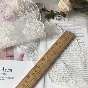 12cm Wide Floral Lace Trim DIY <strong>Large</strong> <strong>Bow</strong> Material White Milk Silk Handmade Hair Accessories Mesh Embroidery - Product Image 6