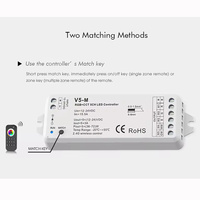 Contrôleur LED sans fil RF2.4G V5-M 5 canaux à tension constante Mini variateur RGB+CCT pour bande lumineuse DC12-24V ROHS