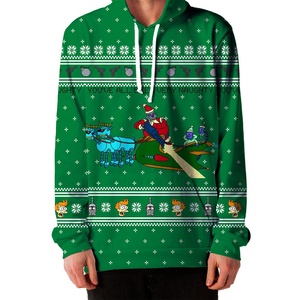 Sudadera Unisex Verde Navideña de Forro Polar Sólido 100% Algodón Transpirable de Secado Rápido, Sudadera Holgada con Capucha para Invierno - Product Image 2