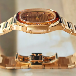 Reloj de Moissanita y Cristal de Colores Personalizado OEM y ODM, Correa de Acero Inoxidable, Cal.324, Movimiento Mecánico Automático de Fábrica Dandong - Product Image 3