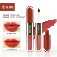 Gloss à lèvres naturel à base de plantes, double embout mat et brillant, résistant au transfert, plusieurs teintes, marque privée, logo personnalisé, OEM