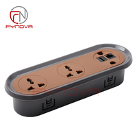 Nuevo Diseño de Organizador de Cables para Oficina con 3 Puertos USB y Enchufe Universal, Toma de Corriente para Escritorio