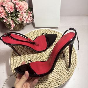 12CM New Fashion Red Insole <b>Sexy</b> Stiletto Thin Trendy Summer Slip-On Club Height Increasing High Sandal <b>Heels</b> for Women - Product Image 6
